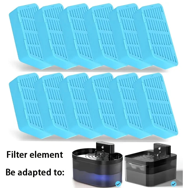 6/12Pcs Intelligent Pet Water Dispenser Filter Cat Water Fountain Filter Drinking Fountain Filter Cycle Filtering Easy to Clean