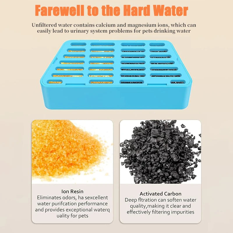 6/12Pcs Intelligent Pet Water Dispenser Filter Cat Water Fountain Filter Drinking Fountain Filter Cycle Filtering Easy to Clean